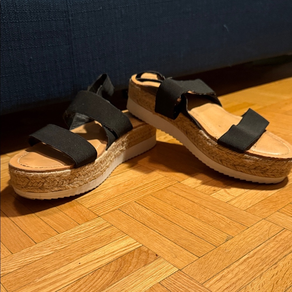 Madden Girl Black Platform Espadrilles